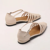 KYLETHOMASW  -  Flat Sandals Women's French Retro Roman Sandals Women's Summer Outer Wear Flat-soled Bag Head Hollow Woven Pig Cage Shoes Women