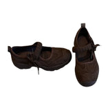 KYLETHOMASW  -  Matte Leather Mary Jane Sports Casual Shoes Women Thick Bottom Strap Brown Simple Laced Low Cut Single Shoes Leisure Footwear