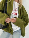 KYLETHOMASW  -  Standing Collar Buttons Women's Jackets Loose Long Sleeve Pockets Coats Solid Color Fold Tops Autumn Casual Outdoors Clothes
