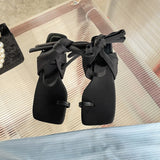 KYLETHOMASW  -  High Heeled Sandals for Women Summer New with Toe Straps Square Toe Medium Thick Heel Roman Shoes Niche Sandals for Women