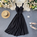 Kylethomasw Summer Solid Color Robe Dress Women V Neck Long Party Evening Dresses Sexy Tank Backless Spaghetti Strap Maxi Holiday Vestidos