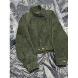 KYLETHOMASW  -  Y2K Cropped Jacket Women Harajuku Vintage Stand Collar Coat Autumn Streetwear Grunge Long Sleeve Zipper Design Outerwears