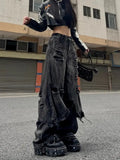 Kylethomasw Washed Do Old Ripped Jeans Women Streetwear Hip Hop Retro Oversize Spliced Straight Denim Pants Y2k Causal Mujer Bottoms