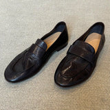 KYLETHOMASW  -  Retro Black Soft Leather Brand Designer Flat Pumps Women Comfort Concise Loafers Outdoor Commuter Office Shoes Zapatos De Mujer