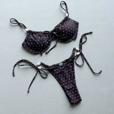 KYLETHOMASW  -  Sexy Women Swimsuit Swimwear Female Bikini Set Beads Biquini Bathing Suit "Push Up Bikinis Dot Swimming Suit Beachwear"