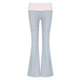 Kylethomasw  Korean Coquette Low Waisted Slim Autumn Sweatpants Casual Basic Flare Trousers Cutecore Skinny Boot Cut Pants Outfits