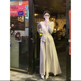 KYLETHOMASW  -  Korean Lace Long Sleeved Knitted Cardigan Autumn And Winter Patchwork French Style Top, Half Skirt High-end Set Two-Piece Set