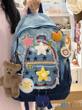 KYLETHOMASW  -  Retro Cowboy Color Matching Backpack Female Japanese Sweet Lovely Girl Y2k All-match Bag College Student Small Backpack