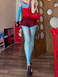 KYLETHOMASW  - Y2K Millennium Hot Girl Dopamine Blue Polka Dot Stockings Summer Sun Protection Dot Printed Stockings Ins Korean Style Pantyhose