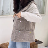 KYLETHOMASW  -  Streetwear Fluffy Y2k Aesthetic Women's Handbags Sweet Kawaii Pocket Shoulder Bags Fashion All Match Shopping Underarm Bag