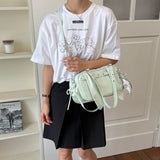 KYLETHOMASW  -  Women Small pu Leather Boston Shoulder Bag Y2K Daily Shopping Bags New Trend Female Fashion Handbags and Purses