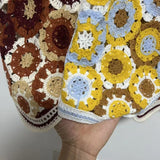 KYLETHOMASW  -  Elegant Style Women's Vintage Floral Crochet Knit Vest Hollow V-Neck Sleeveless Casual All-match Summer New Top