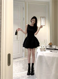 KYLETHOMASW  -  Korean Elegant Romantic Pearl Chain Backless Lace up Princess Mini Dresses Sweet A Line Dress Birthday Evening Party Clothes