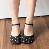 KYLETHOMASW  -  New Women Sandals Retro French Style High Heeled Sandals for Woman Exquisite Air Mesh Casual Shoe Designer Shoes Sandalias Mujer