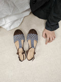KYLETHOMASW  -  French-style woven head cover breathable sandals for women, 2025 summer new style, casual soft-soled Roman sandals