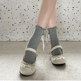 KYLETHOMASW  -  Fashion JK Women Mary Jane Shoes Ladies Causal Shallow Butterfly-knot Shoes Spring Autumn Female Leather Shoes