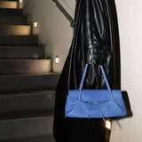 KYLETHOMASW  -  Sweet Cute Bow Underarm Bag Women Blue Leather Large Capacity Shoulder Bags Ladies Fashion Casual Commute Versatile Handbag Chic