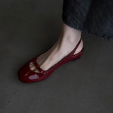 KYLETHOMASW  -  Sheepskin Version~New French Niche Round-Toe Bow Strap Summer Chunky Heel Open-Toe Sandals