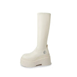 KYLETHOMASW  -  Street Style Autumn Winter Women Knee High Boots Fashion Slip On Platform Heels Concise Long Botas De Mujer