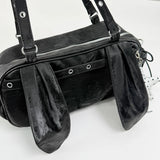 KYLETHOMASW  -  Women Small pu Leather Boston Shoulder Bag Y2K Daily Shopping Bags New Trend Female Fashion Handbags and Purses