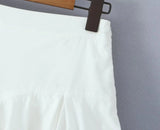 KYLETHOMASW  -  Elegant Girl Ruched Big Swing Mini Skirt Vintage High Waist Side Zipper Summer Skirts Black White Women's Party Streetwear