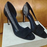 KYLETHOMASW  -  Spring and summer new pointed fish mouth rhinestone lace-trimmed hollow single shoes high-heeled banquet dress women's sandals