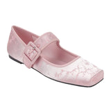 KYLETHOMASW  -  Designer Silk Embroidery Ballerinas Woman Pig Toe Flats Shoes Ladies Belt Buckle Silky Mary Janes Wedding Brides Ballets Loafers