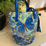 KYLETHOMASW  -  Butterfly Patterns Tote Bag Women Oil Painting Artistic Vintage Large Capacity Bucket Bag Ladies Fashion Canvas Shoulder Bag New