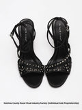 KYLETHOMASW  -  Fashionable round Head Diamond Glitter Sandals Thin Heel Buckle Strap High Heels Breathable Open Toe Luxury Sensation Shoes
