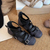 KYLETHOMASW  -  Design Round Toe Women Ballet Flats 2025 Ins Style Buckle Belt Ballerina Shoes Light Comfortable Leisure Female Girls Footwear