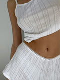 KYLETHOMASW  -  Summer Sexy Knitted Camisole Shorts Women's Home Wear Sleepwear Jacquard Black and White Cool Pajamas Two-piece Set pijamas