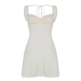 KYLETHOMASW  -  Solid Lace Spliced A-Line Women Mini Dresses Backless Design Sexy Fashion New Summer Hottie Dresses