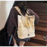 KYLETHOMASW  -  New Women Vintage Simple Backpacks Outdoor Travel Grunge Underarm Bags Y2k Aesthetic Cargo Solid Shoulder Handbags Trendy