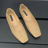 KYLETHOMASW  -  Spring Autumn Flat mary janes shoes woman candy color soft leather ballet flats ankle strap comfy mocaasins for woman