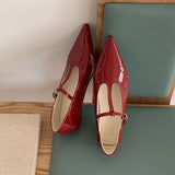 KYLETHOMASW  -  New Spring Fashion Non-Slip Women Mary Janes Flats Shoes Comfort Footwear  Pointed Toe Female Buckle T-Strap Ladies Flats Shoes