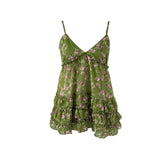 KYLETHOMASW  -  Vacation Spicy Girl Pure Desire Style Floral Camisole Vest Women Summer 2025 Ruffled Edges Loose Age Reducing Top