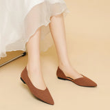 KYLETHOMASW  -  New Women D'orsay Flats Shoes Stretch Soft Ballerinas Loafers Femmes Pointed Toe Slip On Moccasines Fly Weaving Princess Ballets