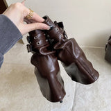 KYLETHOMASW  -  High-Quality Soft Leather Ankle Boots Women Sexy Pointed Toe Metal Buckle Design Modern Boots Fall Winter Comfortable Women Shoe