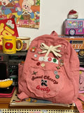 KYLETHOMASW  -  Bandage Bow Button School Bag Large Capacity Mochila Kawaii Cartoon Cute Backpack Japan Style Bags for Woman New Sac Femme