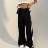 KYLETHOMASW  -  New Striped Pants Women Summer Fashion Streetwear Basic Straight Casual Slim Trousers Female Sexy Solid Simple Versatile Pants