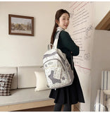 KYLETHOMASW  -  High-capacity Transparent Star Dot Ita Bags Sweet Y2k Aesthetic Ins Students Backpacks Contrast Color Patchwork Women Schoolbags