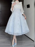 KYLETHOMASW  -  Elegant Summer Floral Lace Party Dress Women Casual Vintage Midi Dress French Lolita Korean Fashion Chic One Piece Dress