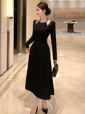 KYLETHOMASW  -  Chic Women Elegant Black Sexy Halter Slim Maxi Dress Evening Cocktail Party Club Prom Robe Female Vestidos Casual Spring Autumn