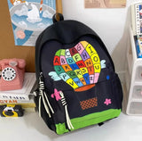 KYLETHOMASW  -  Letter Hot Air Balloon Print Bag Mochila University Student Mochilas Mujer Casual Commuter Bolsas Bags for Woman Backpack