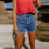 KYLETHOMASW  -  Vintage Women Contrast Five-point Star Patchwork Denim Flared Pants Baggy Dragging Jeans Trousers Chic Elegant Casual Short Pant