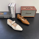 KYLETHOMASW  -  Tuizhi French-style shallow mouth soft Mary Jane shoes, summer new rivet retro niche lightweight
