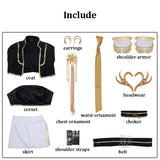 KYLETHOMASW  -  Black Golden Rumi Zoey Mira Cosplay , Costume Wig Women Suit Halloween Party Role Playing Outfit