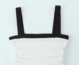 KYLETHOMASW  -  Female Summer Slim Mini Dresses White Square Collar Sleeveless Backless Plaeted Zipper Women's Sexy New Fashion Dress