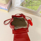 KYLETHOMASW  -  Apple Embroidery Bag Plaid Mochila Cute Cartoon Mochilas Mujer Drawstring Backpacks Student Backpack Portable Bags for Woman