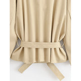 KYLETHOMASW  -  Fashionable And Versatile With Belt Khaki Trench Coat Women Long Sleeve Lapel Collar Autumn Winter Loose Windbreaker